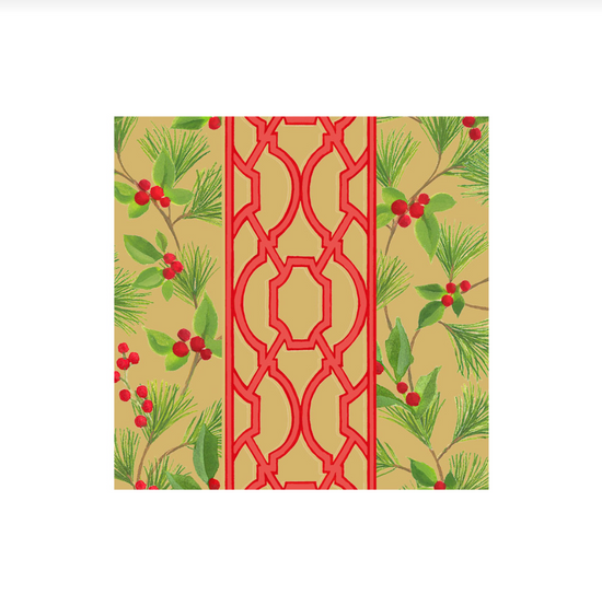 Knots and Greenery Gold Napkin