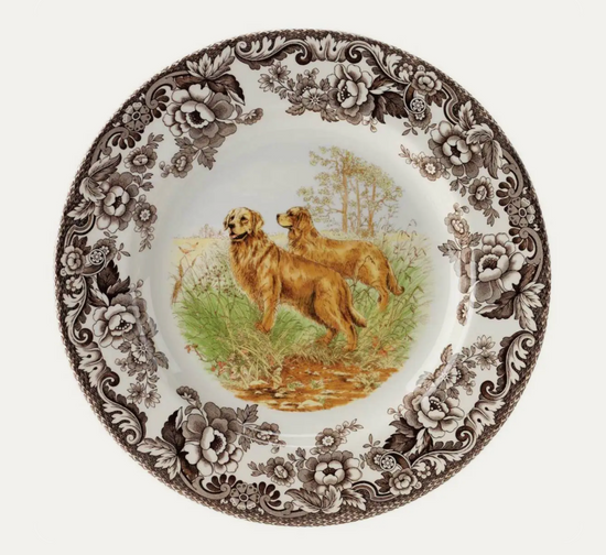 Woodland Salad Plate 8", Golden Retriever