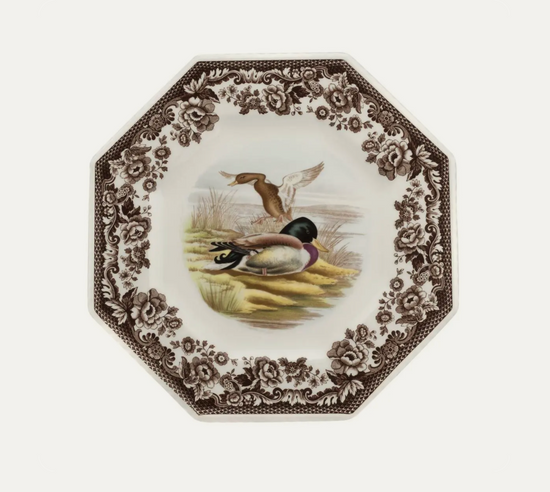 Woodland Octagonal Plate 9.5", Mallard
