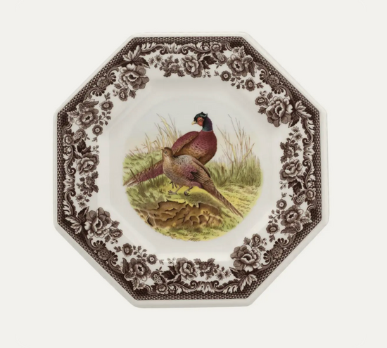 Woodland Octagonal Plate 9.5", Pheasant