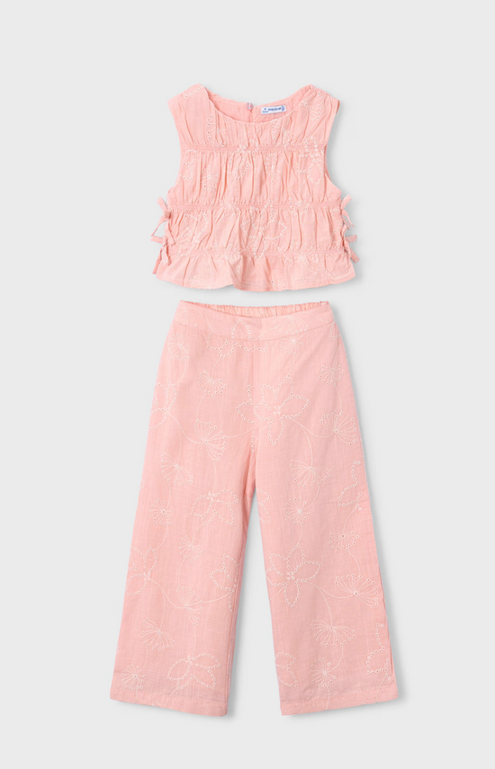 Mayoral Long Embroidered Pant Set