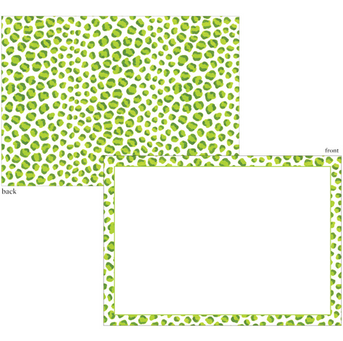 Caspari Just Spots Green Correspondence Cards-12pack