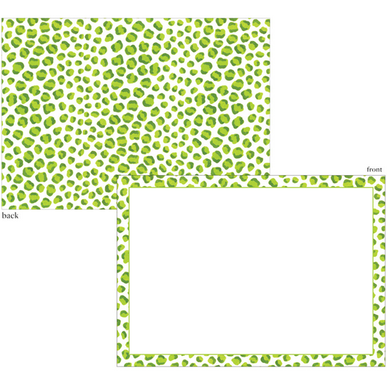 Caspari Just Spots Green Correspondence Cards-12pack