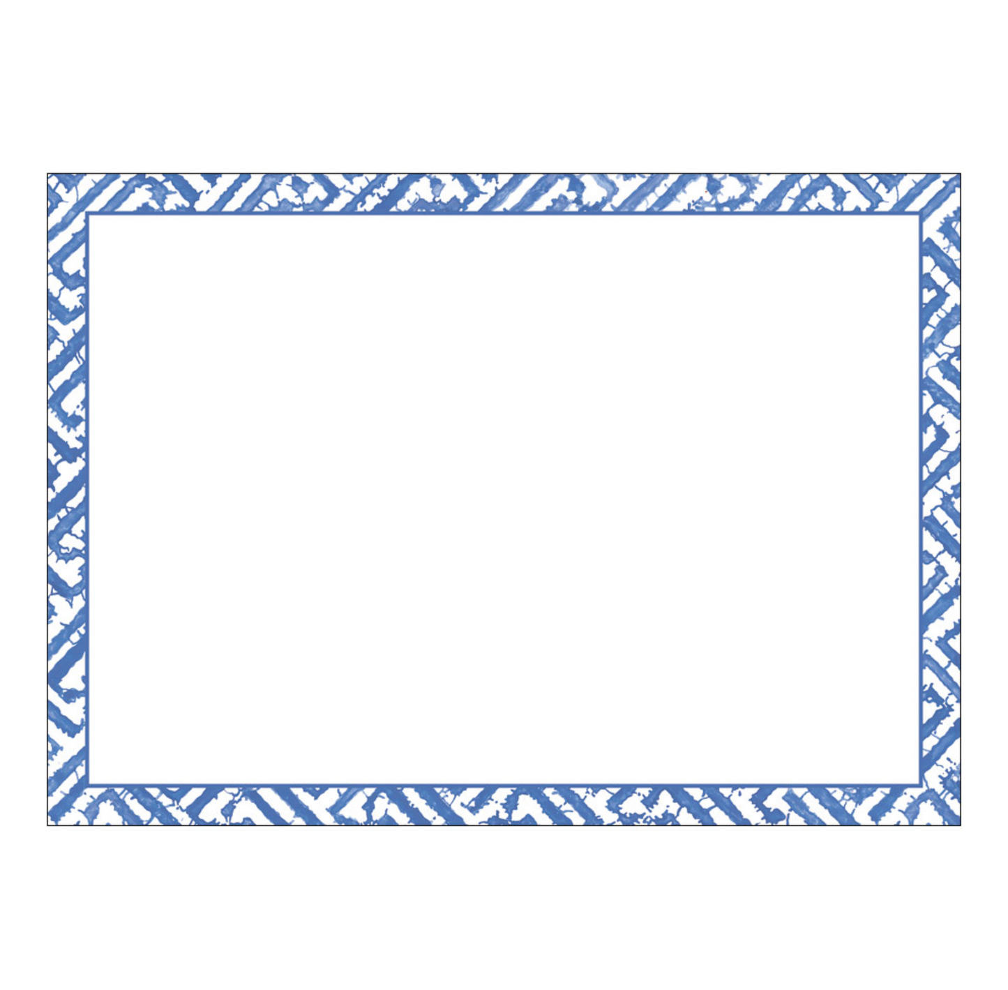Caspari Fretwork Blue Correspondence Card-12pk