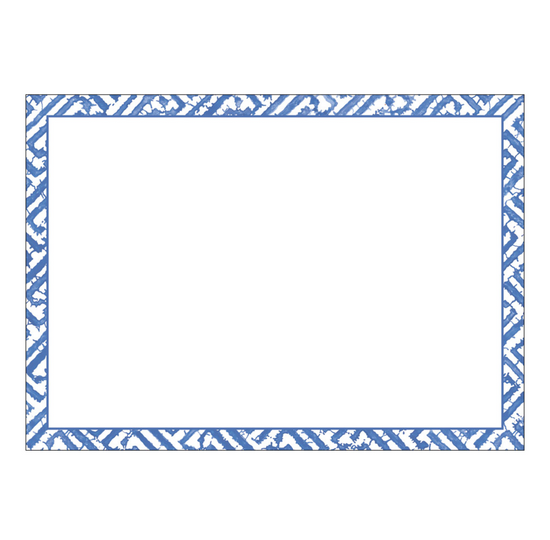 Caspari Fretwork Blue Correspondence Card-12pk
