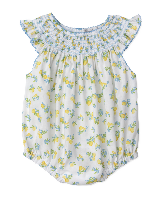 Hand Smocked Ruffled Lemon Playsuit