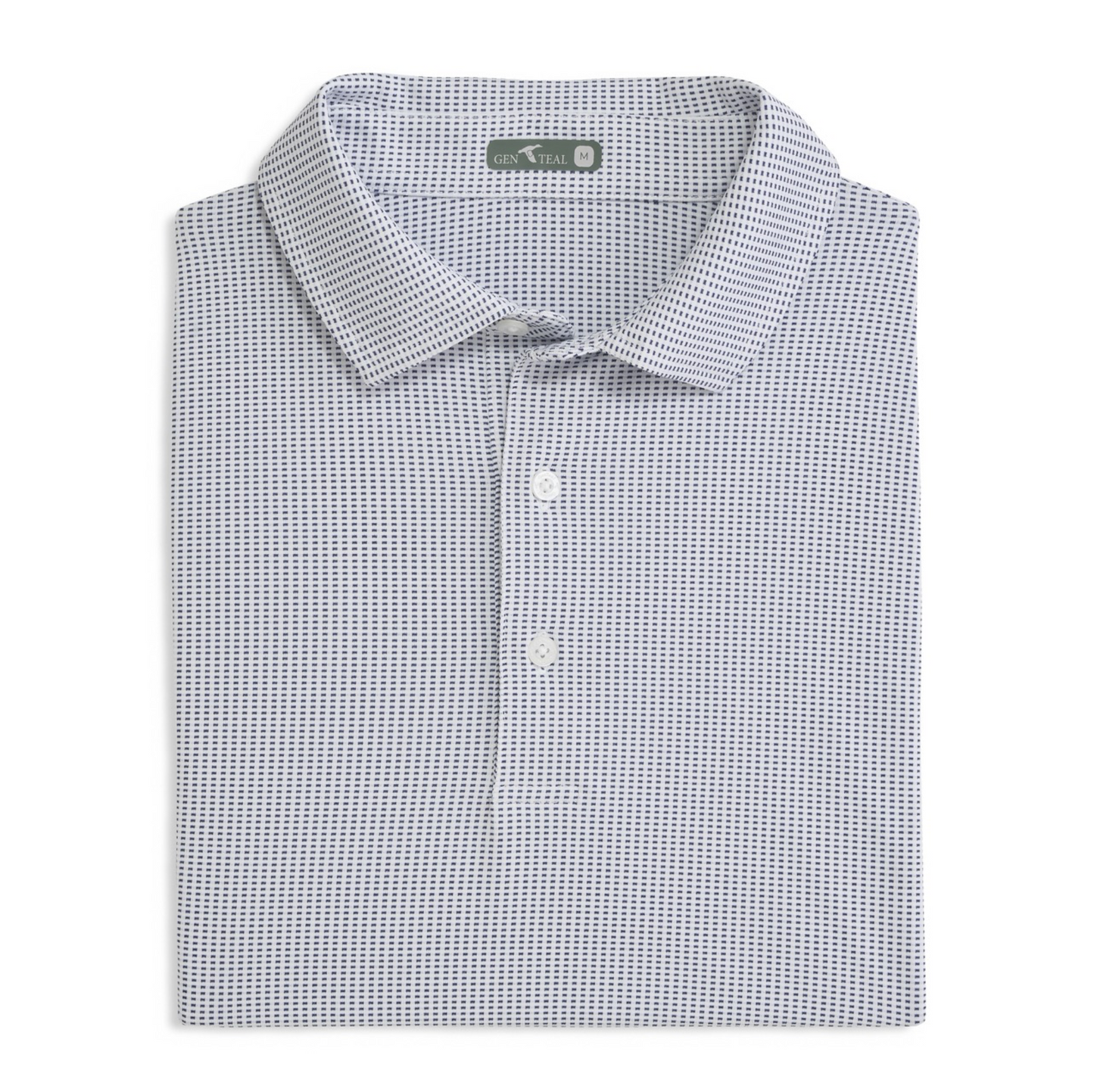 Navy Jacquard Performance Polo