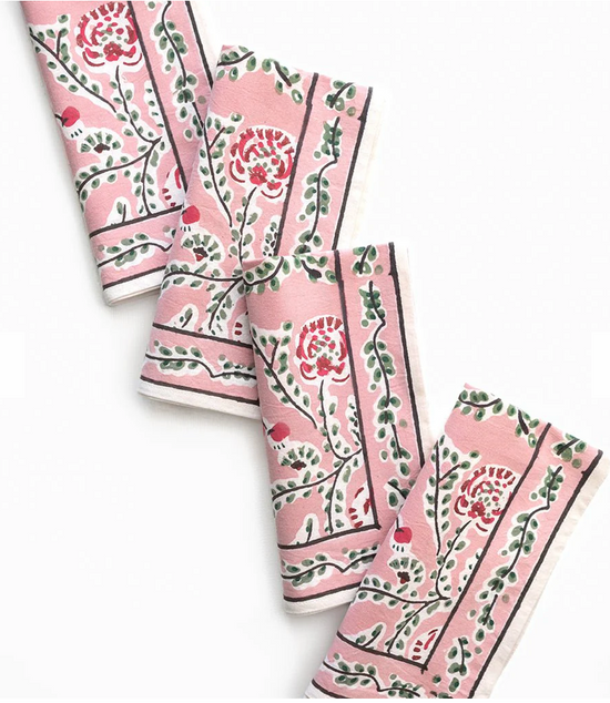Climbing Dahlia Rose Napkins set of 4