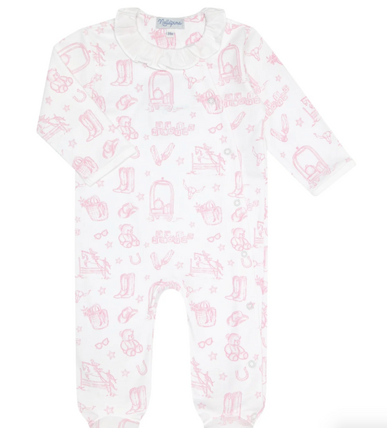 Pink Lonestar Print Footie