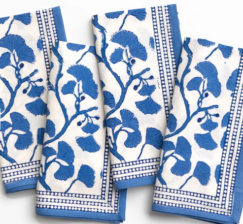 Ginkgo Blue Napkin | Set of 4