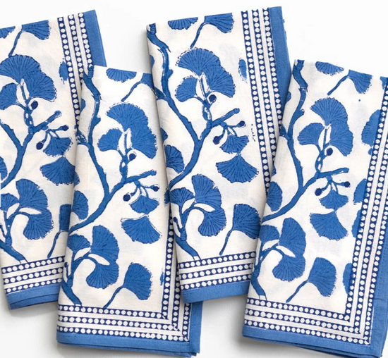 Ginkgo Blue Napkin | Set of 4