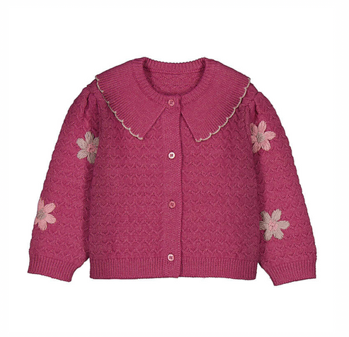 Mayoral Little Girls Embroidered Cardigan