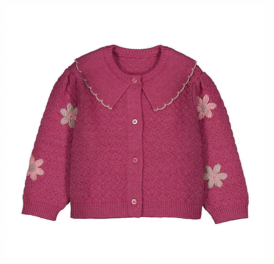 Mayoral Little Girls Embroidered Cardigan