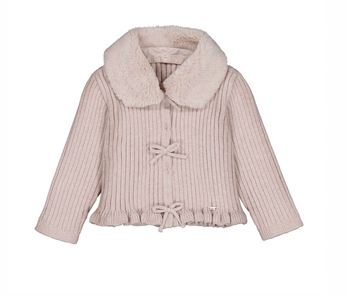 Mayoral Little Girls Faux Fur Cardigan