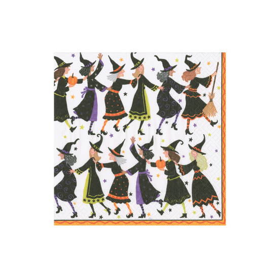 Witches Conga Line Cocktail Napkin