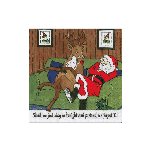 Santa at Home Cocktail Napkin