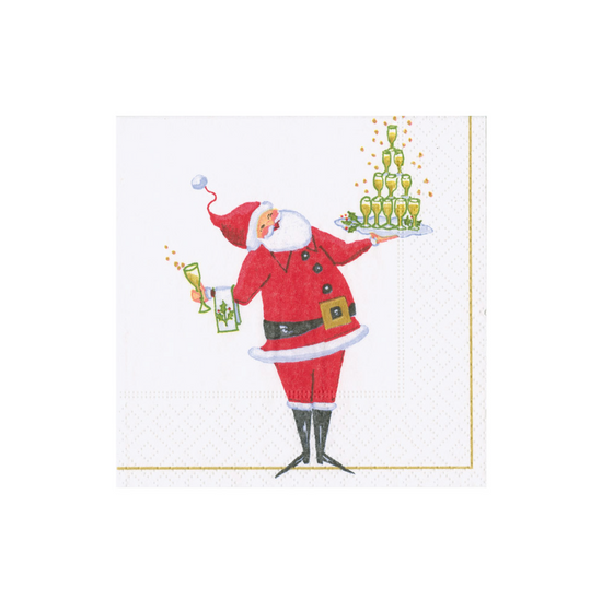 Santa Serving Drinks Cocktail Napkin