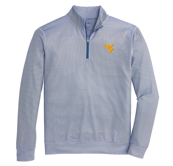WVU Hairline Stripe 1/4 Zip Pullover