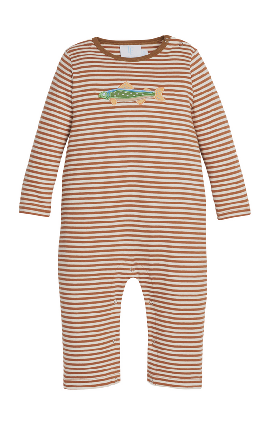 Applique Romper - Brook Trout