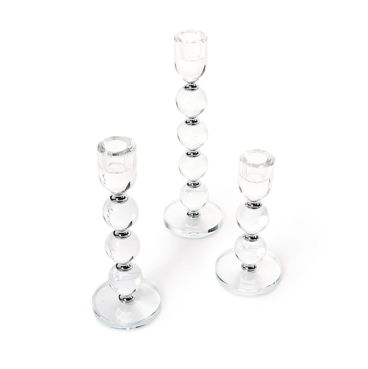 Bobbin Crystal Taper Candleholders