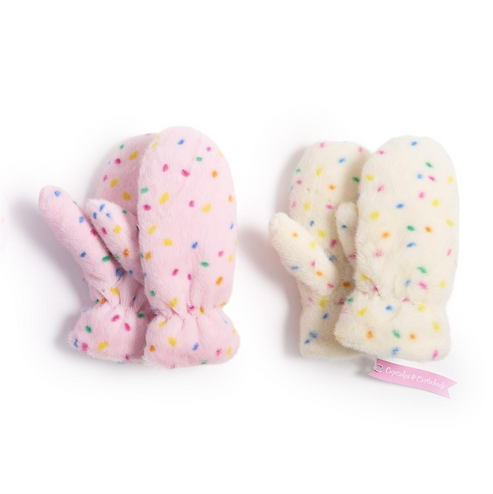 Sprinkle Faux Fur Mittens