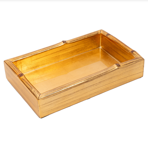 Gold Leaf Bamboo Edge Lacquer Guest Towel Holder