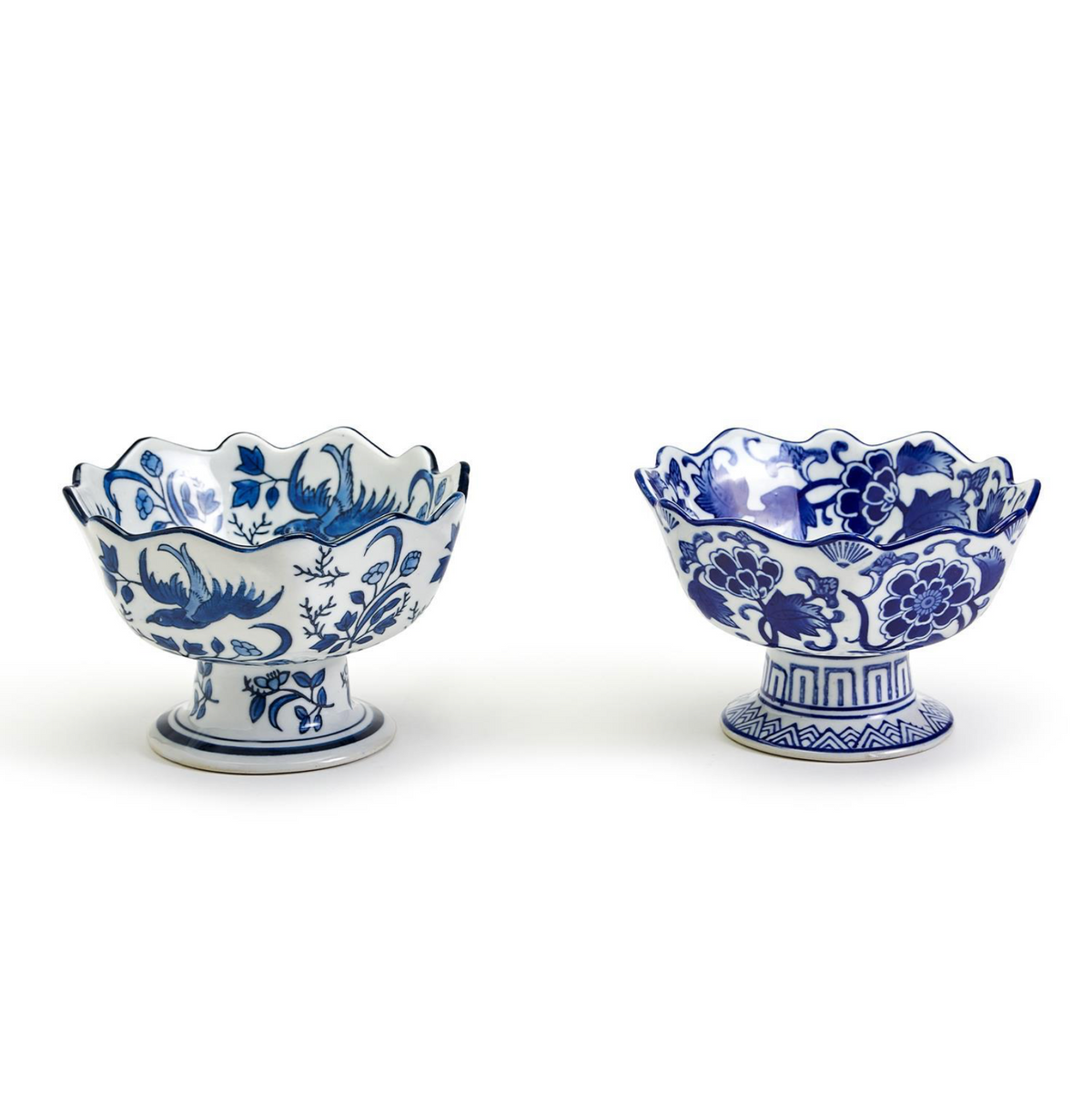 Chinoiserie Scalled Edge Footed Bowl