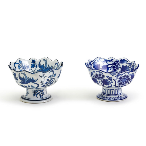 Chinoiserie Scalled Edge Footed Bowl