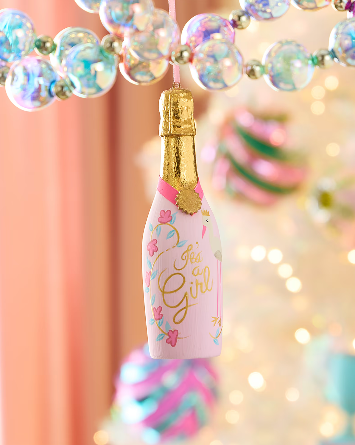 "Its a Girl" Champagne Ornament