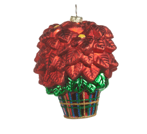 Poinsettia Plaid Ornament