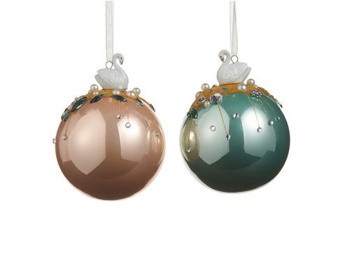 Swan Ball Top Ornament