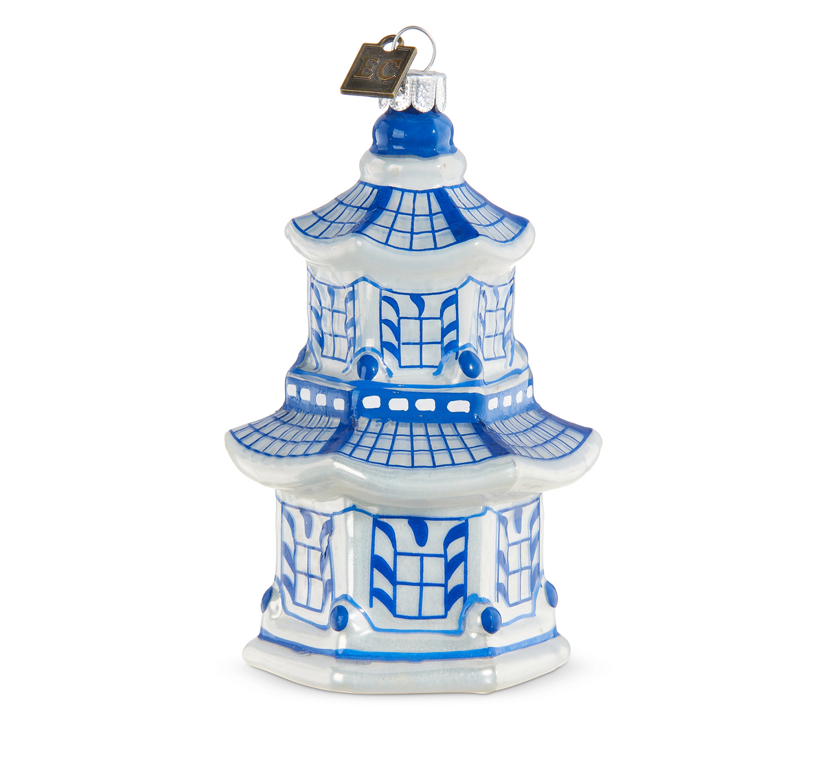 Blue and White Pagoda Ornament