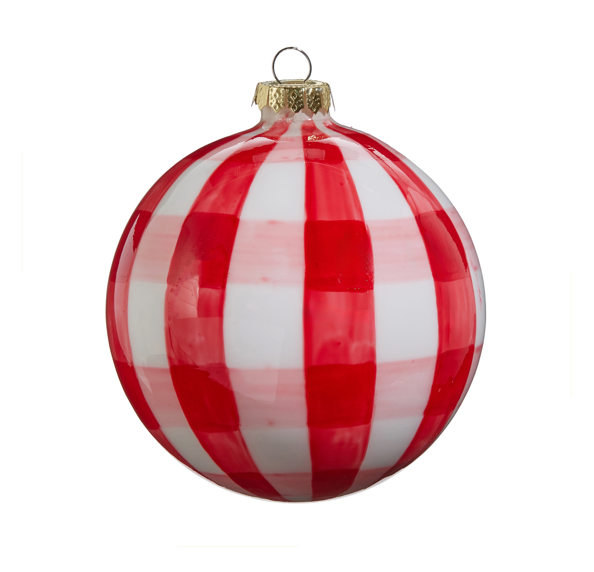 Red Gingham Ball Ornament