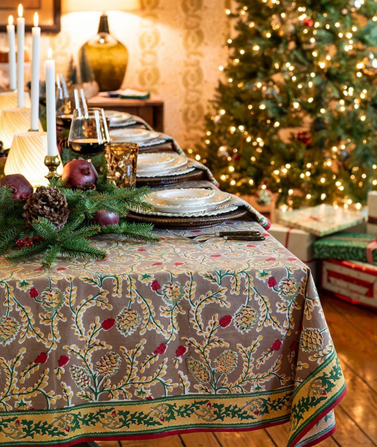 Winter Pinecone Tablecloth