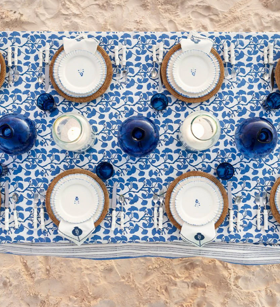 Ginkgo Blue Tablecloth