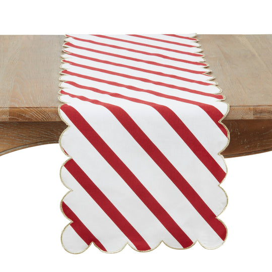 Cotton Scalloped Table Runner