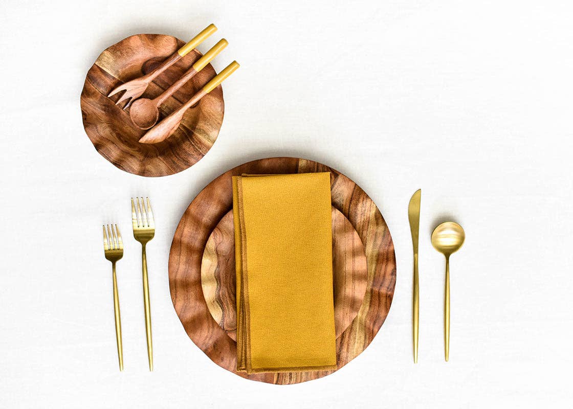 Fundamental Wood Ruffle Salad Plate