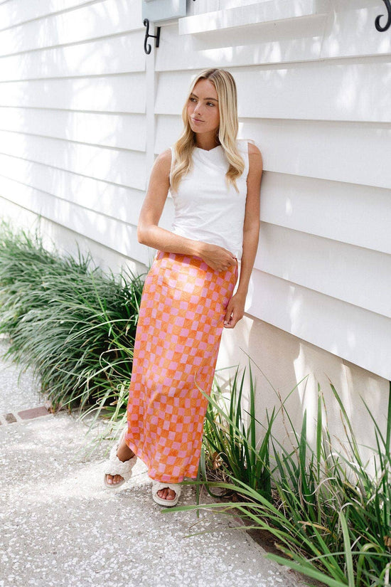 Sunset Check Tiffany Skirt