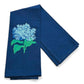 Towel - Cut Blue Hydrangea Blossom on navy