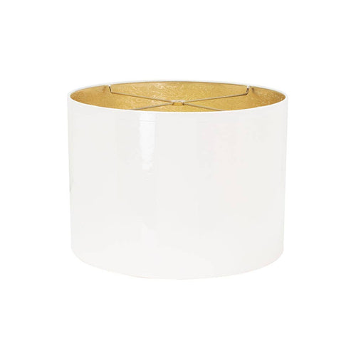 White Lacquer Shade with Gold Lining 14 x 14 x 10"