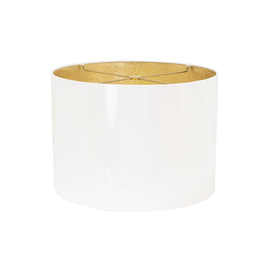 White Lacquer Shade with Gold Lining 14 x 14 x 10"