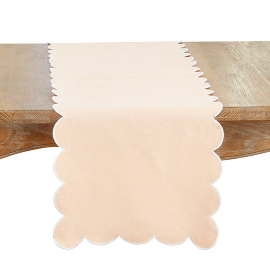 Cotton Scalloped Table Runner