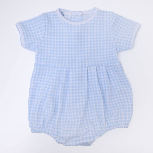 Mini Checks Blue Short Sleeve Bubble