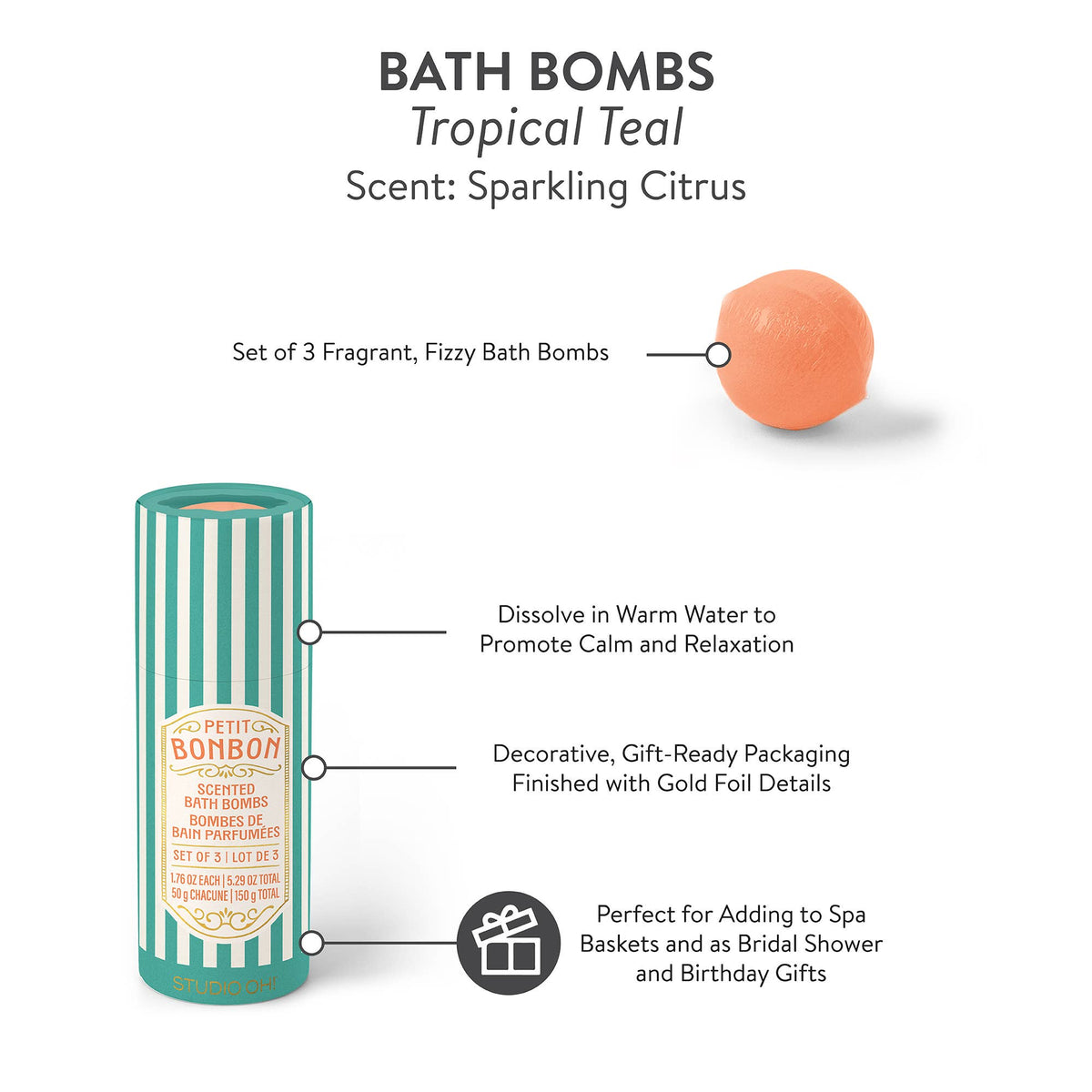 Petit Bonbon Dreamy Teal Bath Bombs