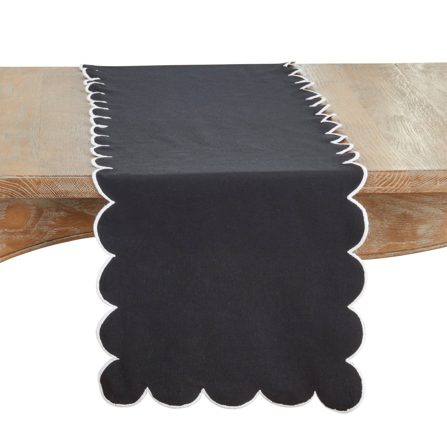 Cotton Scalloped Table Runner