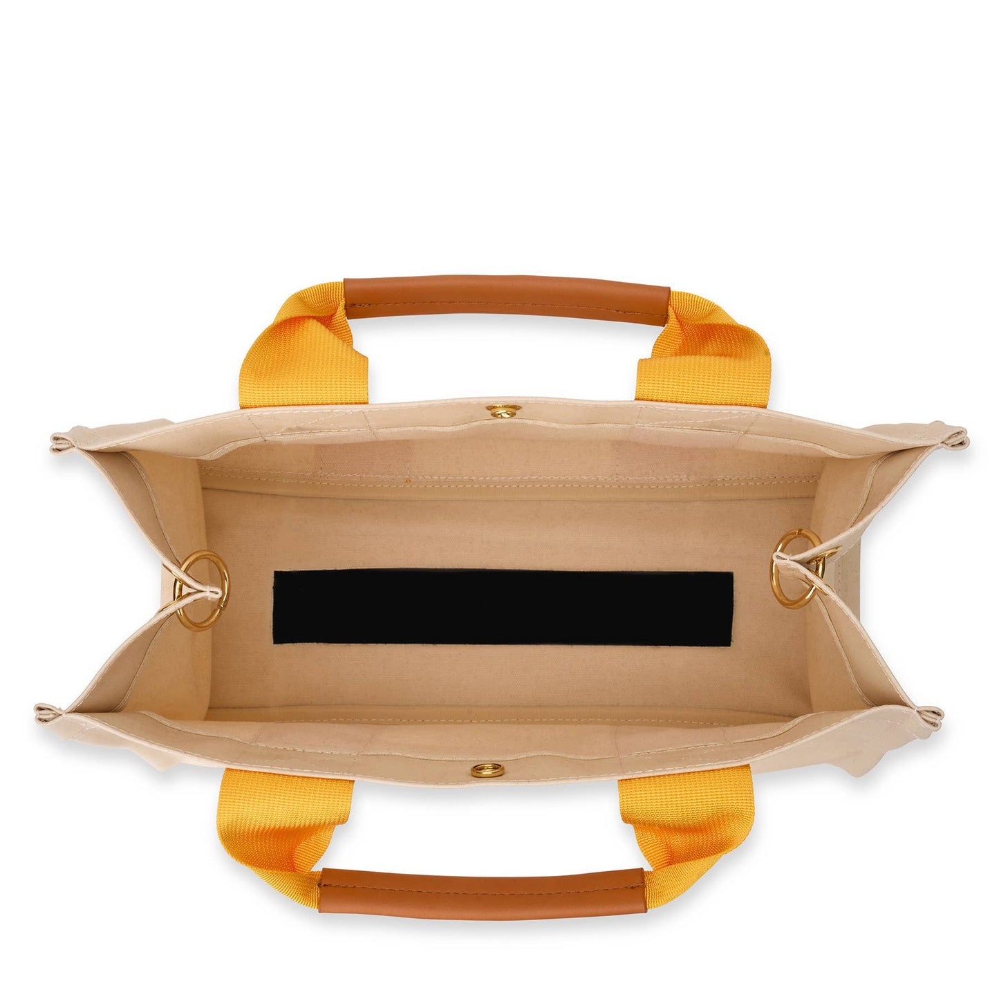 "Kylie" Yellow Nylon Tote with Leather Accents