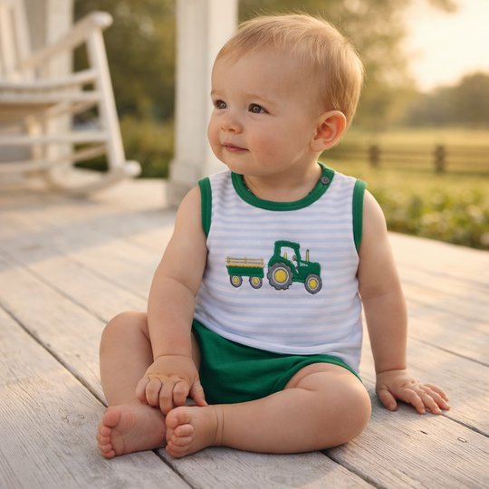 Little Farmer Applique Diaper Cover Set