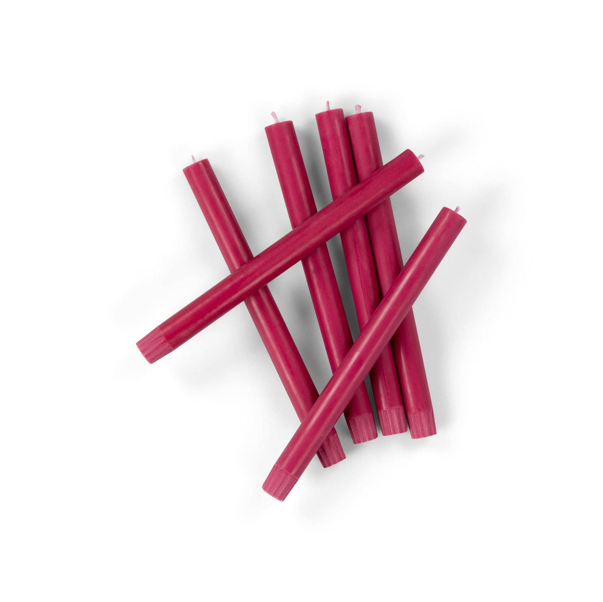 BRITISH COLOUR STANDARD - 25cm / 10'' H  - Medici Crimson Eco Dinner Candles, Gift Box of 6