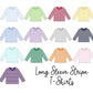 Knit Stripe Long Sleeve Shirt - PASTEL Colors