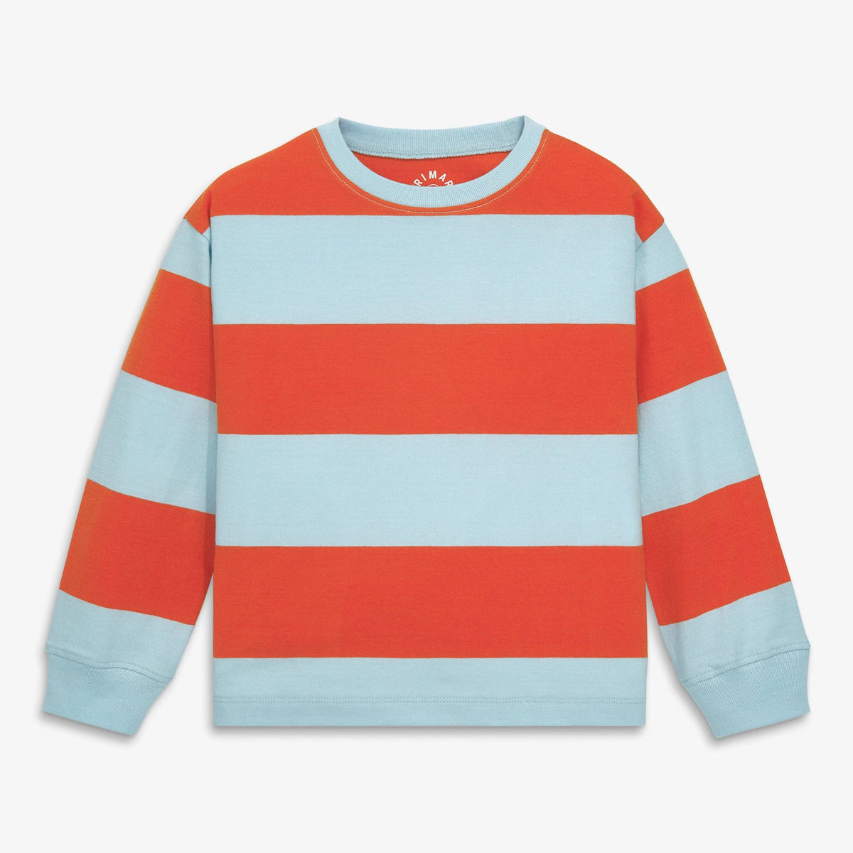 Kids long sleeve easy tee in rugby stripe